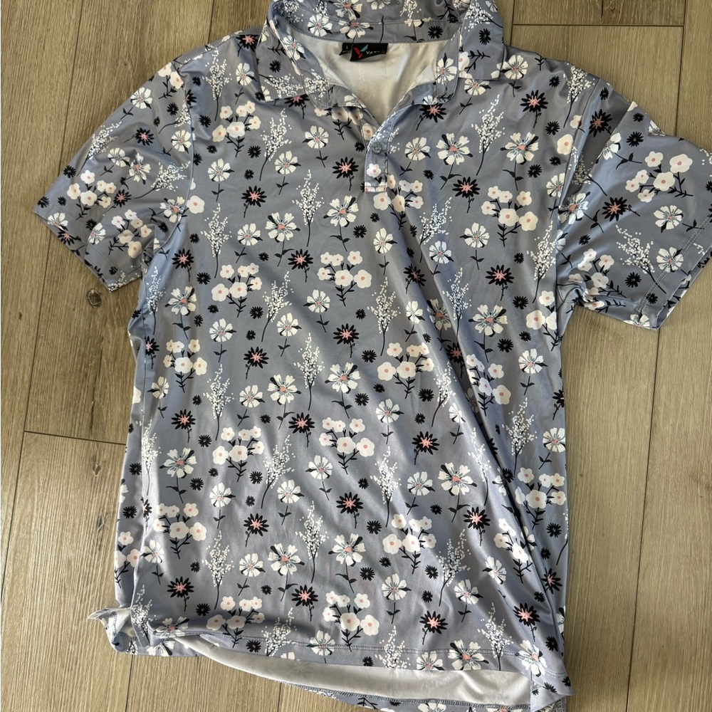 Floral Gray Polo/Golf Shirt